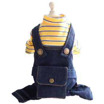 Denim Dungaree Dark Blue And Yellow