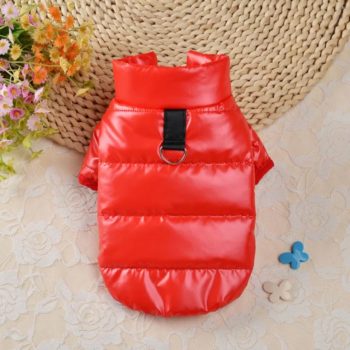 Metallic Puffer Vest Red