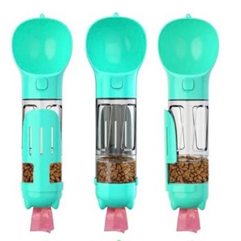 Portable Dog Water Bottle 4 In 1 Turquoise